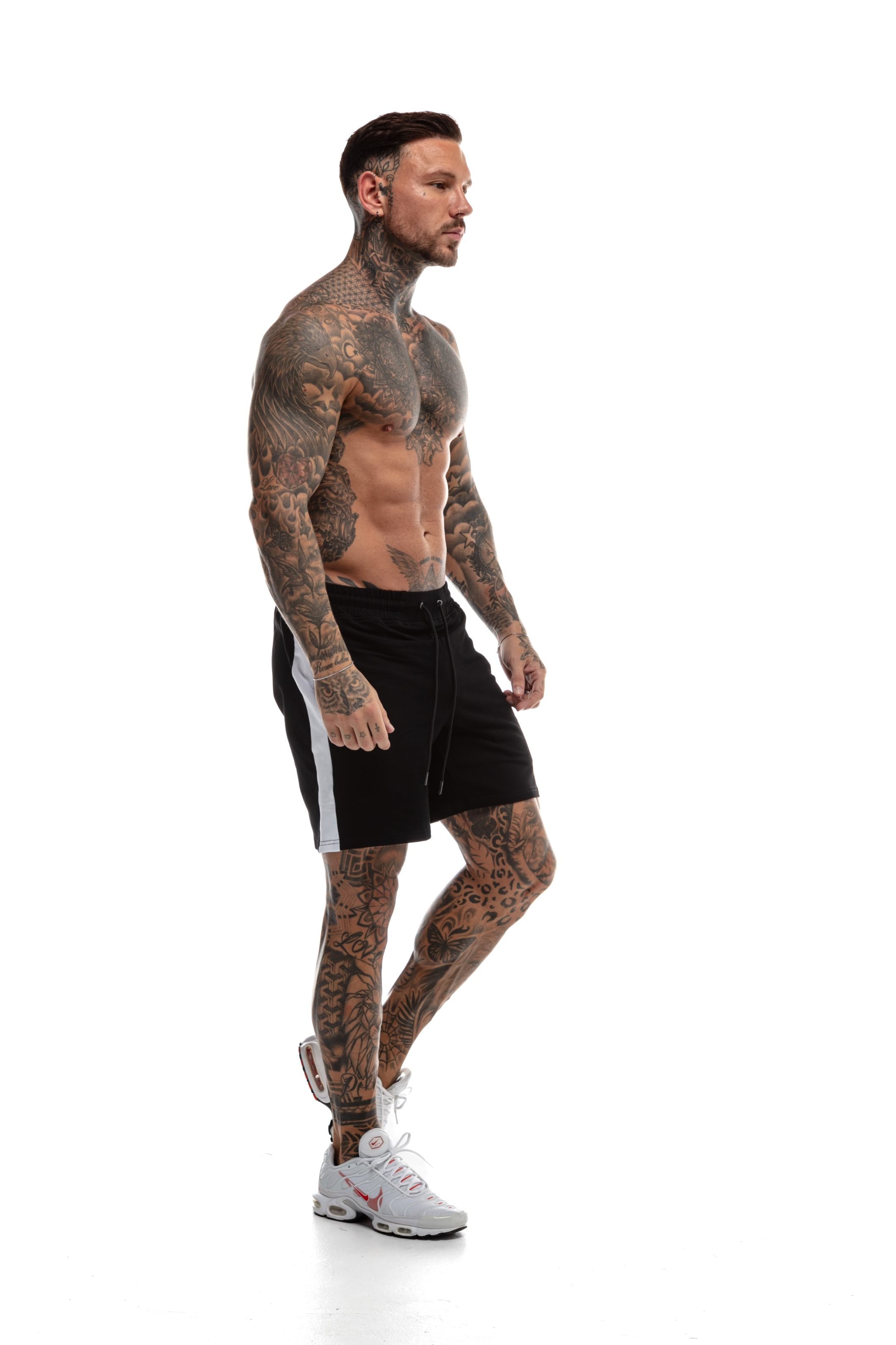 GymFreak Mens Icon Range Shorts - Black - 7 inch