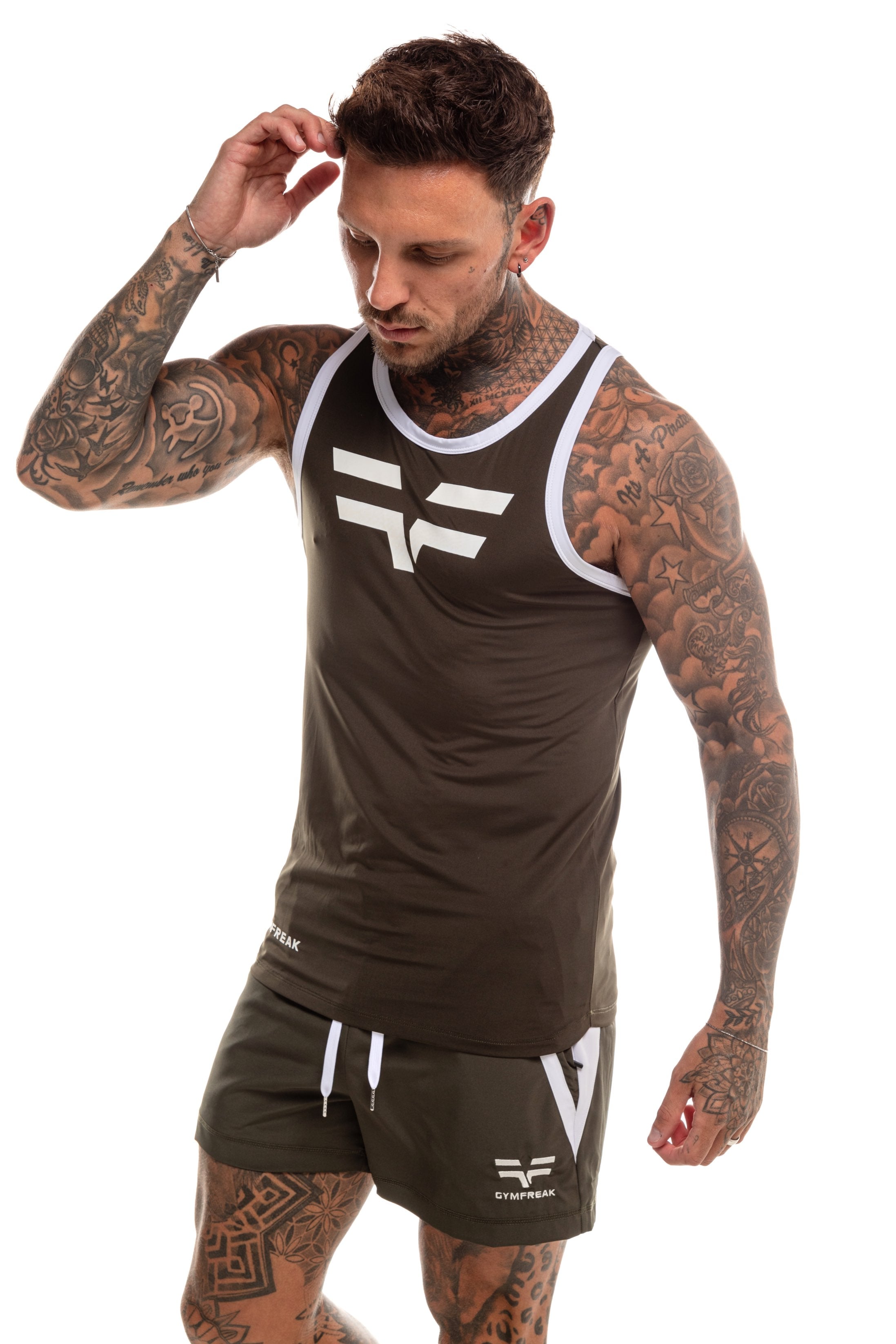 GymFreak Mens Pro Vest - Khaki