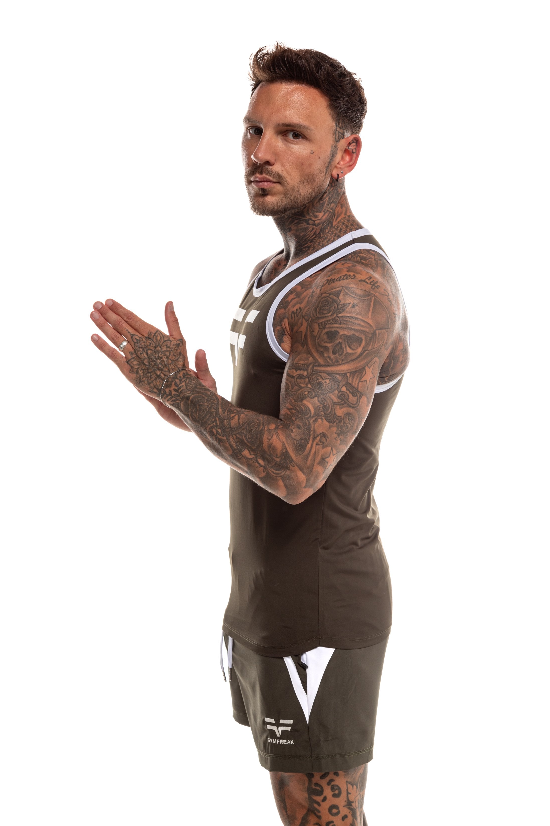 GymFreak Mens Pro Vest - Khaki