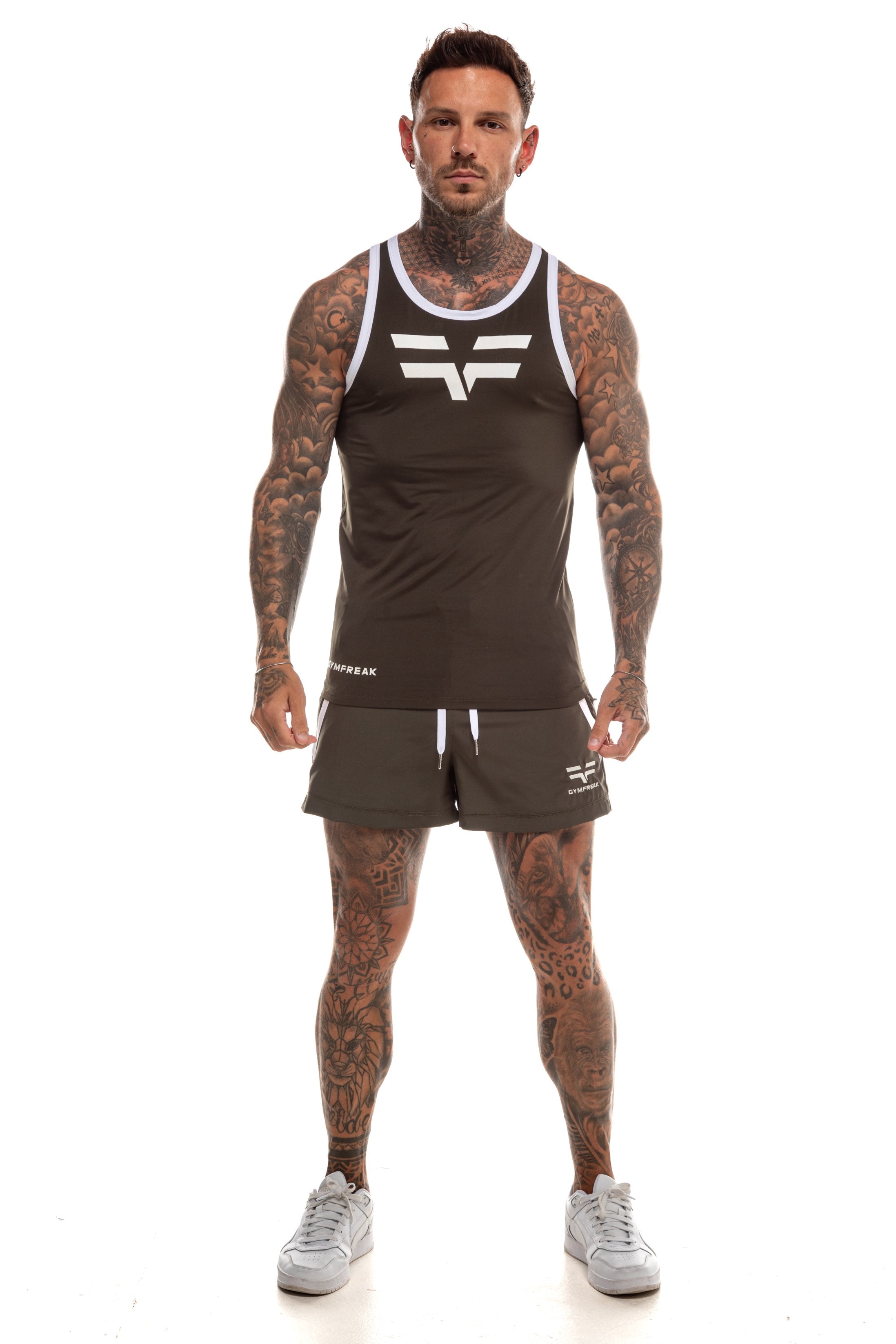 GymFreak Mens Pro Vest - Khaki