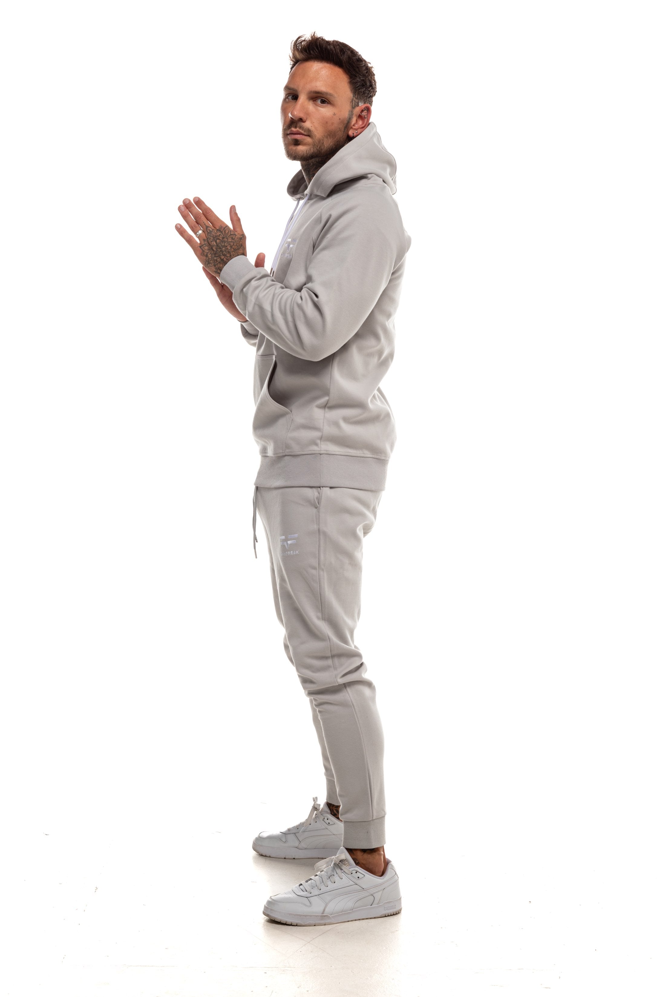 GymFreak Mens Power Hoodie - Light Grey