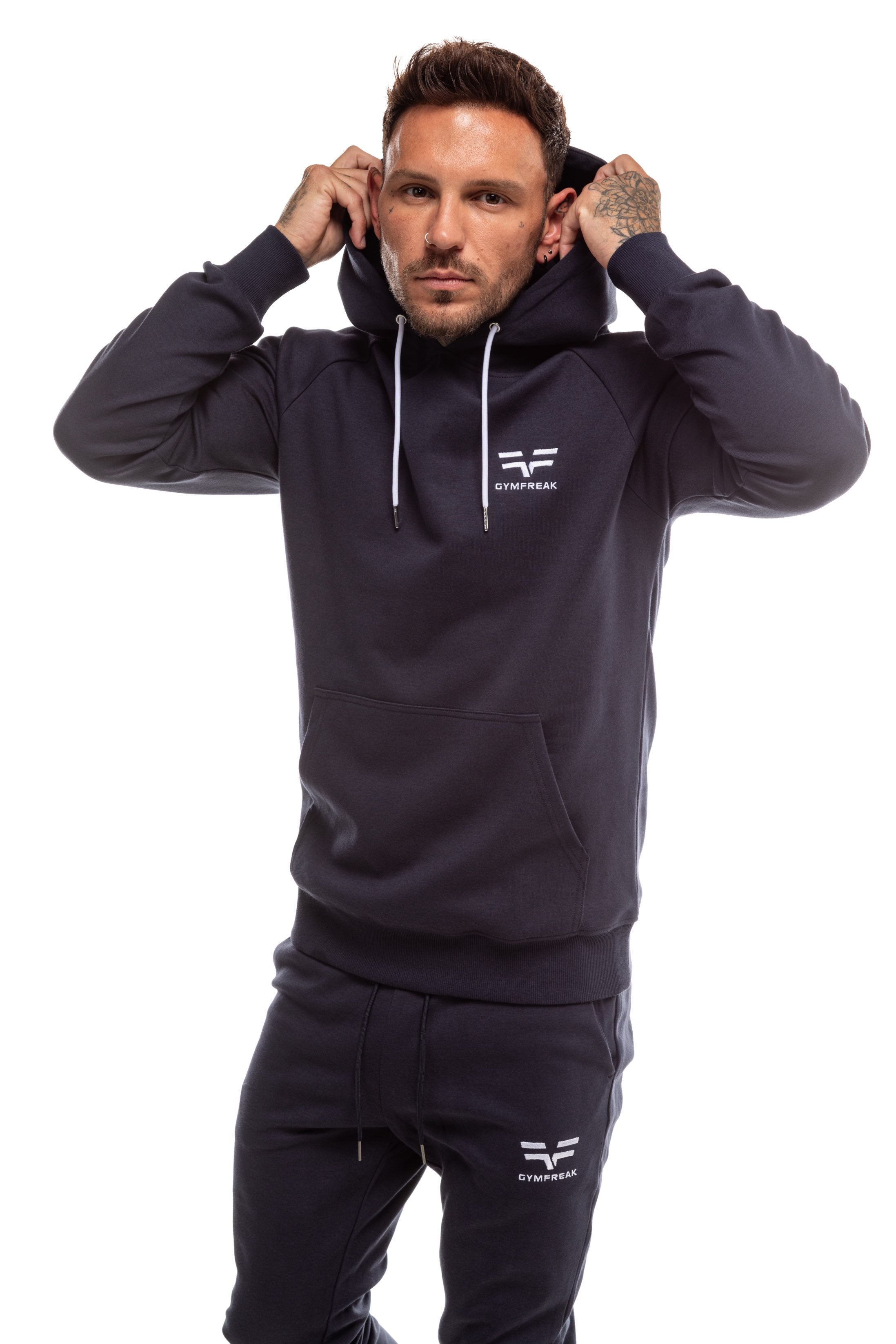 GymFreak Mens Power Hoodie - Navy Blue