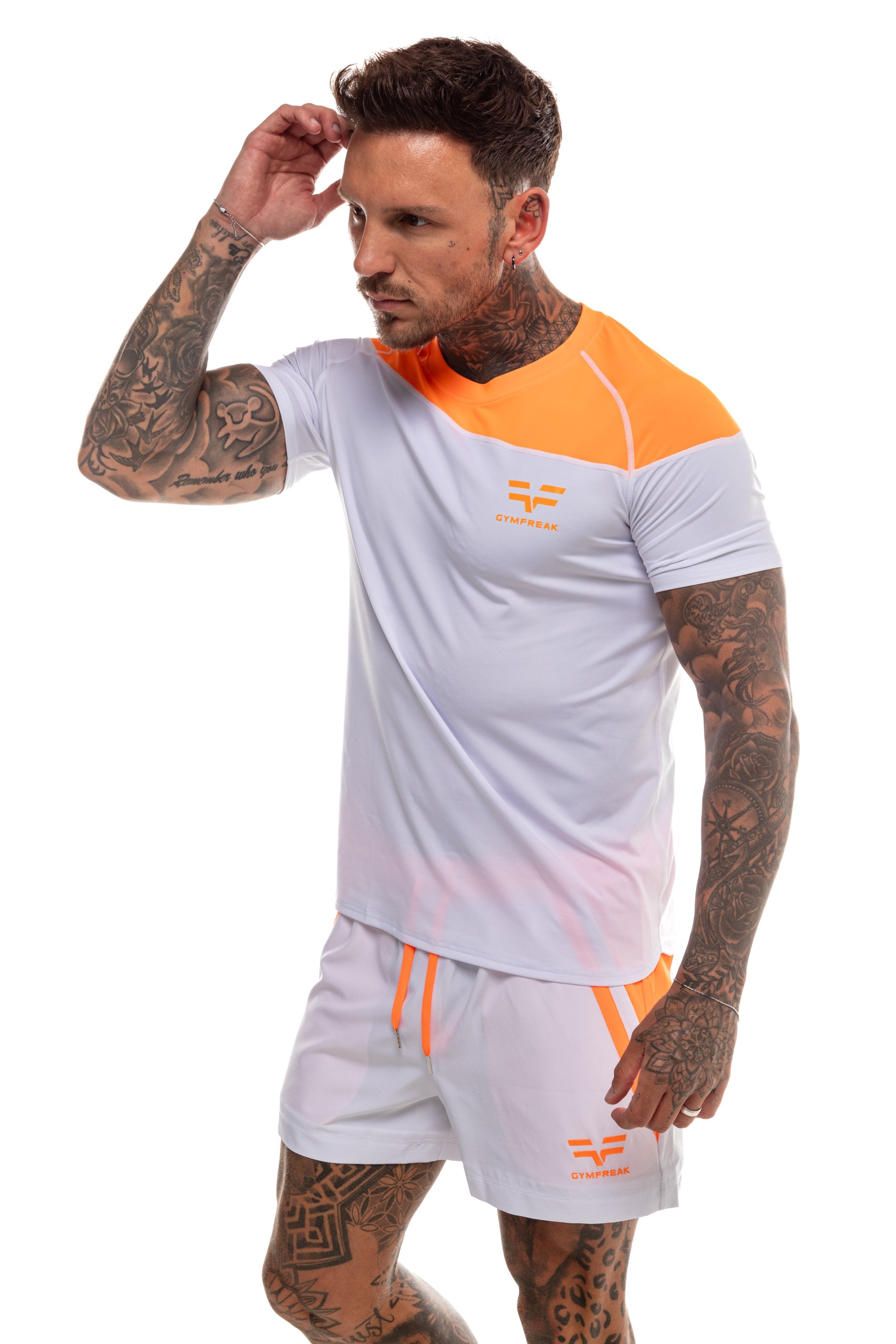 GymFreak Mens Neon Pro T-Shirt - Neon Orange