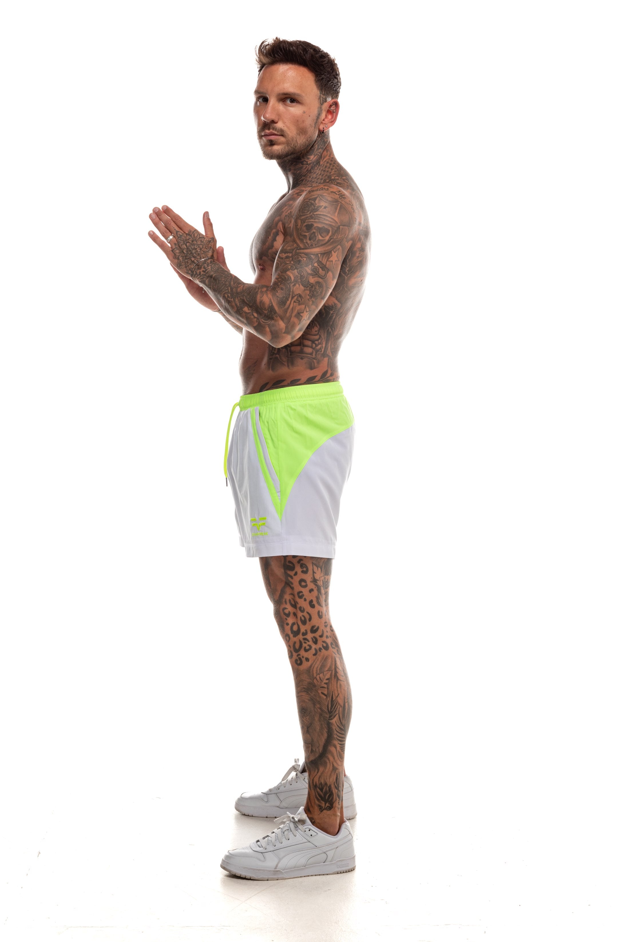 GymFreak Mens Neon Pro Shorts - Neon Yellow - 3.5 inch