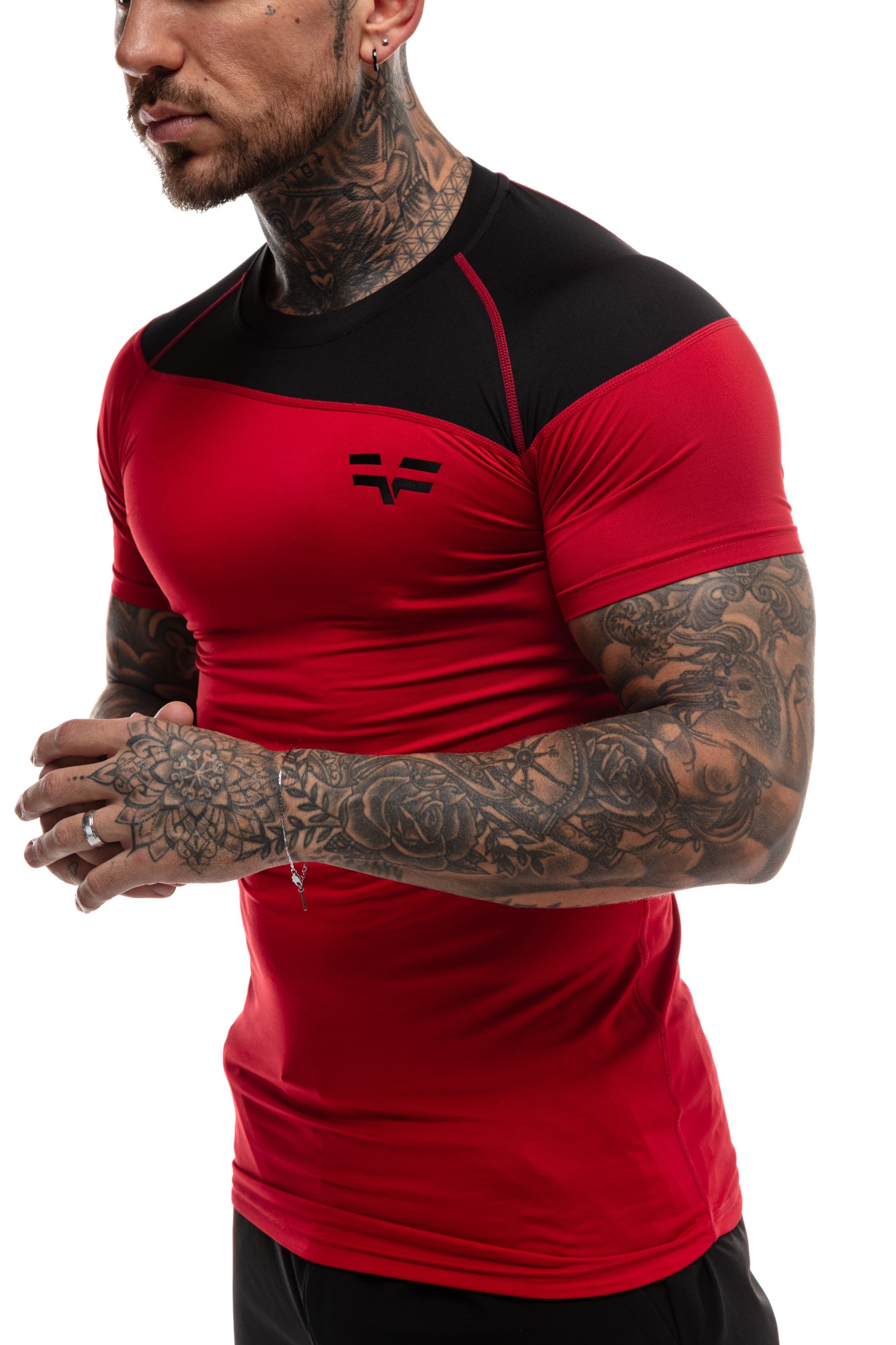 GymFreak Mens Pro T-Shirt - Red/Black