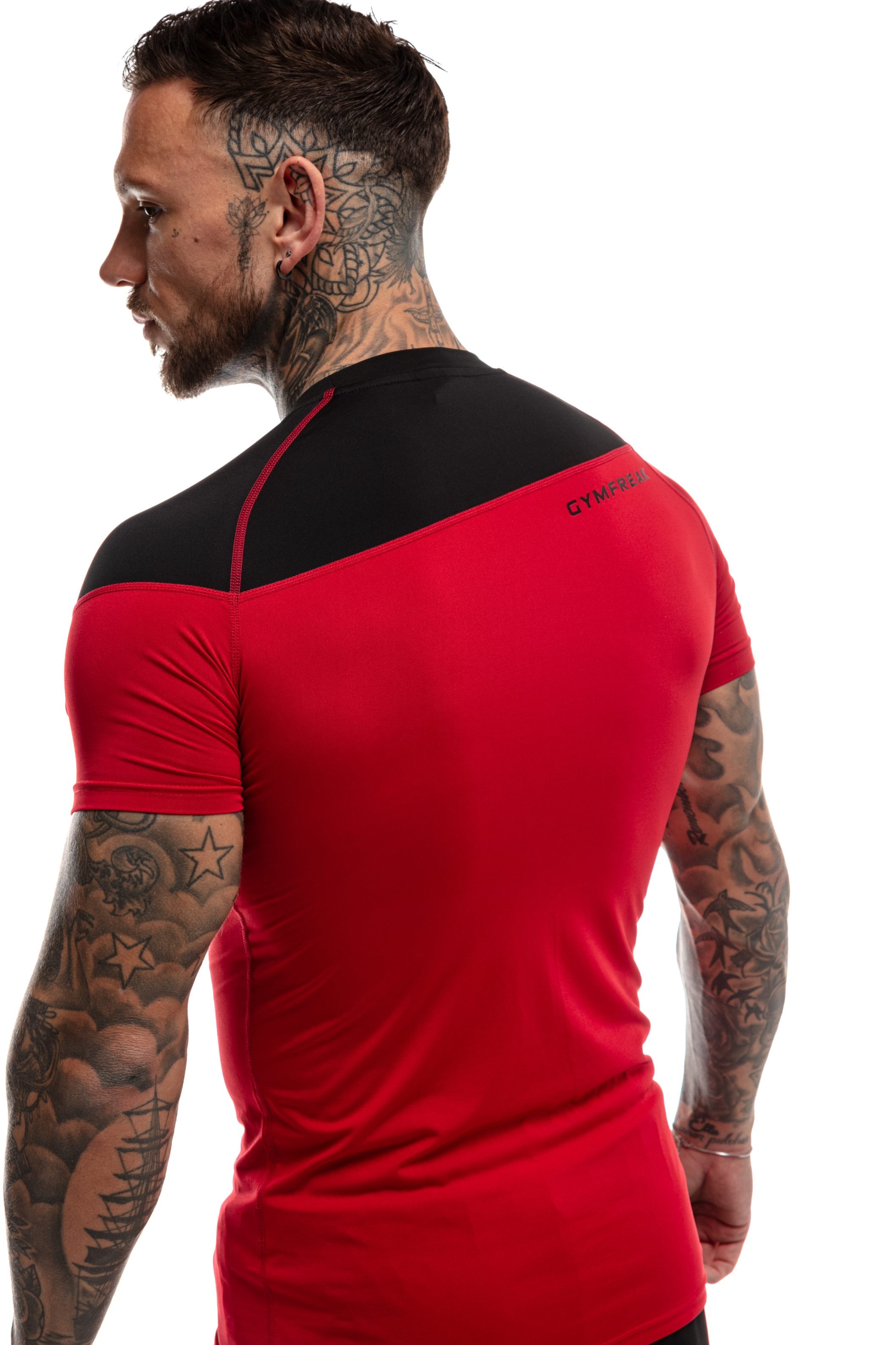 GymFreak Mens Pro T-Shirt - Red/Black