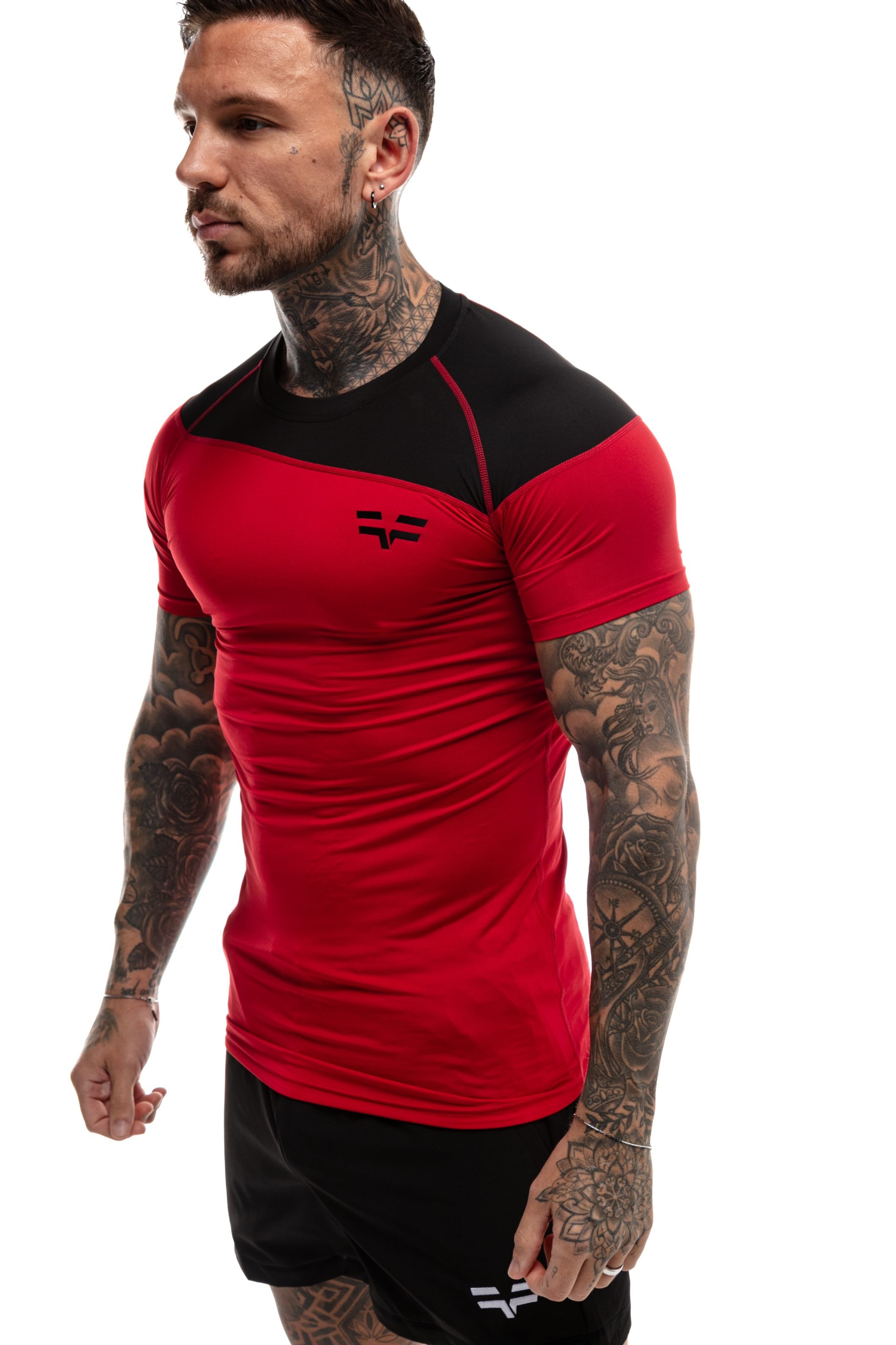 GymFreak Mens Pro T-Shirt - Red/Black
