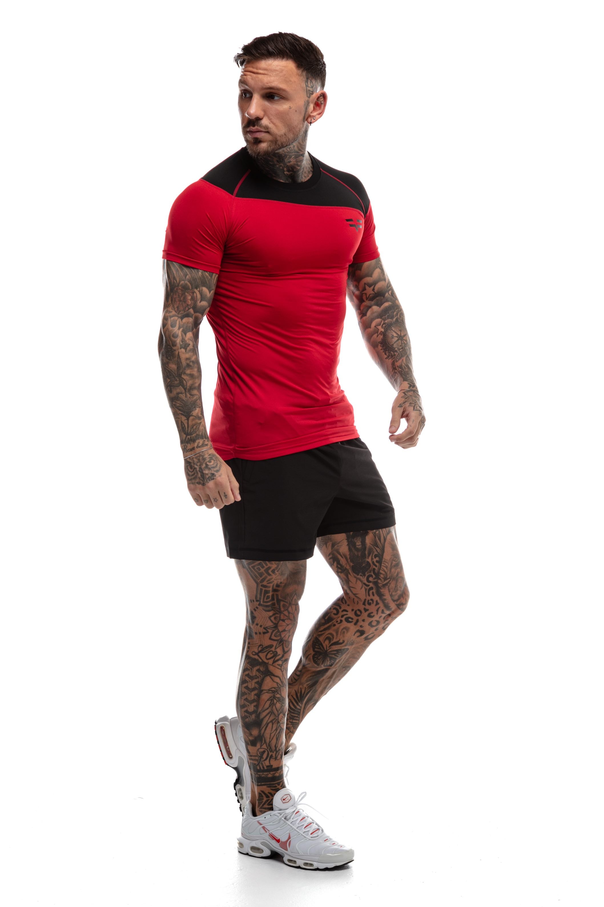 GymFreak Mens Pro T-Shirt - Red/Black