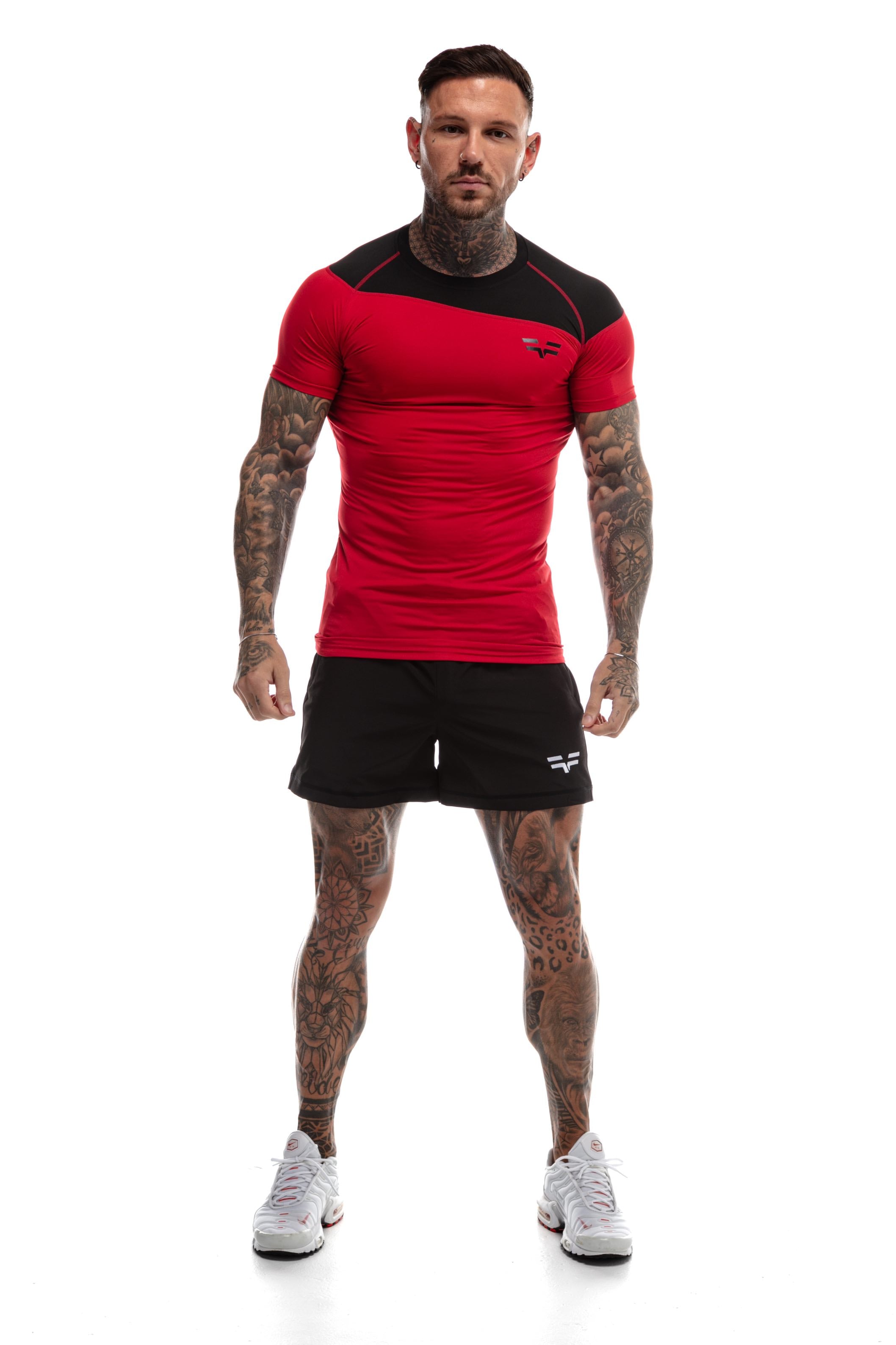 GymFreak Mens Pro T-Shirt - Red/Black