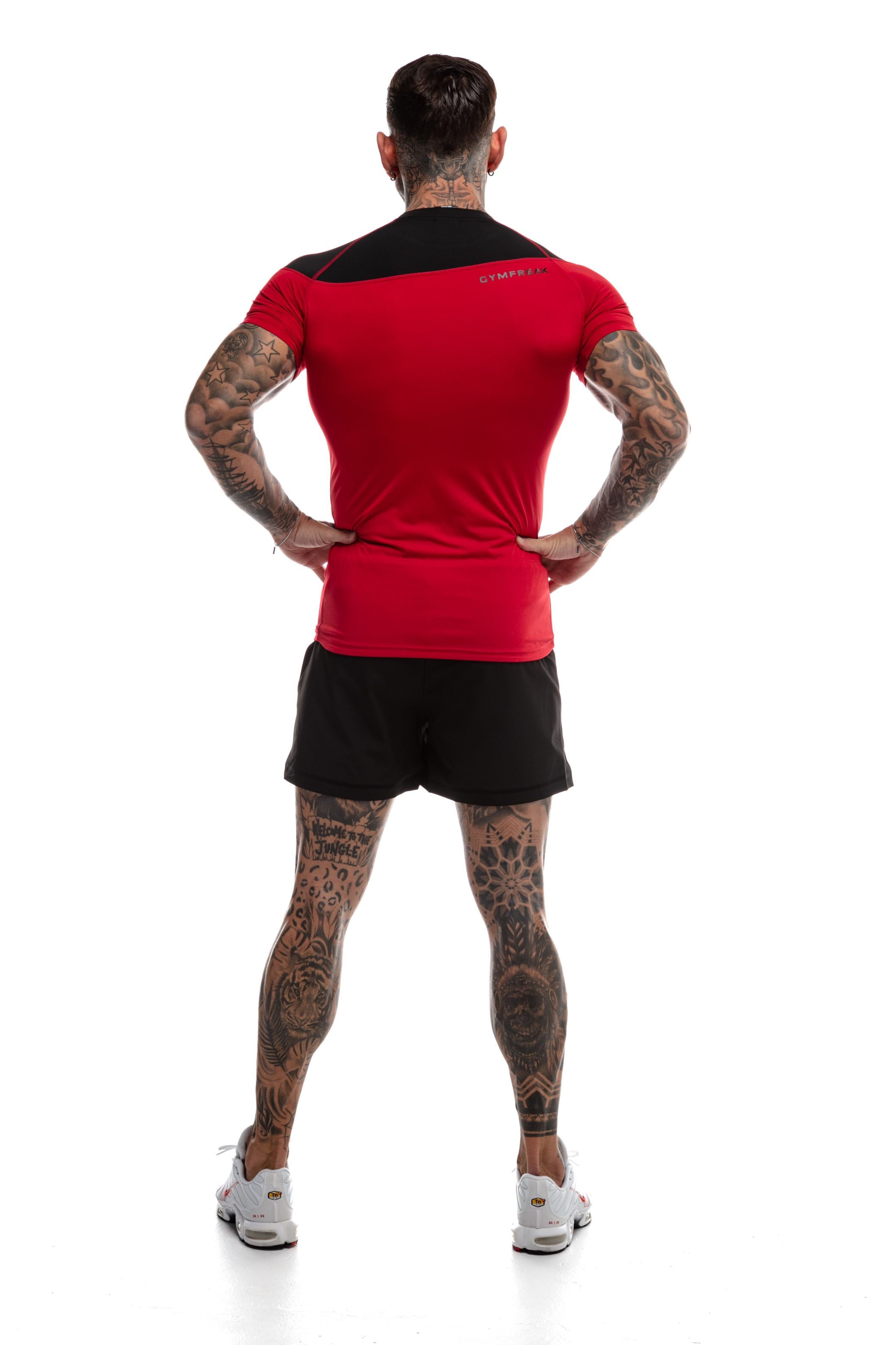 GymFreak Mens Pro T-Shirt - Red/Black